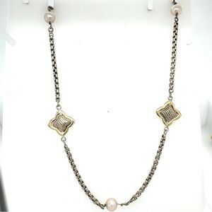 DY trademark polished off mostly pearl sterling silver gold foil pearl